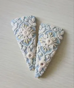 朱間様専用❗️インド刺繍の三角ヘアピン パッチン 大 2個セット