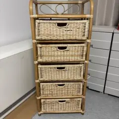 値下げ中。昭和レトロ＊ラタンラック 4段 - メルカリ