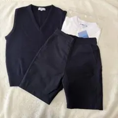 【 ハッピークローバー 】小学校受験 3点セット ポロシャツ　ベスト バミューダ