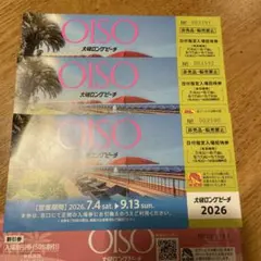 大磯ロングビーチ 入場招待券 3枚セッ＋50%割引1枚　8/30現地手渡し可能