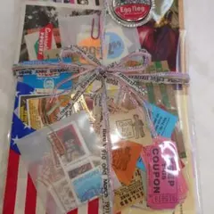 No.682☆100ピース☆外国紙モノおすそ分け☆詰め合わせヴィンテージ　味紙