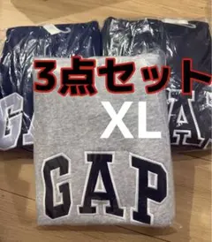 3点セットGAP ロゴ 犬 服パーカー 新品 XLサイズ ブラックグレーネイビー