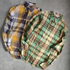 【INDIVIDUALIZED SHIRTS】B.Dチェックシャツ 2点セット