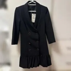 ZARA ブラック ダブルブレスト ワンピース S
