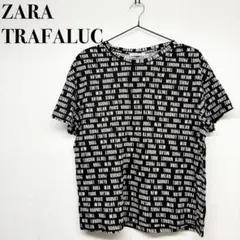 ZARA ザラ　ブラック　英字柄　半袖　Tシャツ カットソー　コットン