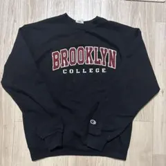 Champion ブラック トレーナー BROOKLYN COLLEGE