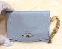 サマンサタバサプチチョイス パスケース ライトブルークリアハートビジュー定期入れ