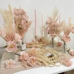 ピンクベージュ系 造花　まとめ売り ウェルカムスペース