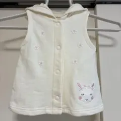coeur a coeur うさ耳フード付きベスト 90