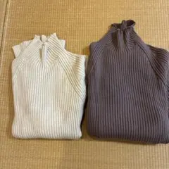 アーバンリサーチ　リブ編み長袖ニット2色セット