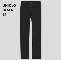 UNIQLO スリムストレートハイライズジーンズ 24 BLACK レディース