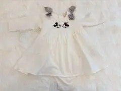 ミッキー ミニー ロンパース ワンピース ベビー 白 ディズニー 女の子