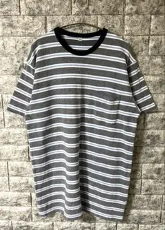 00s OLD UNIQLO ボーダーポケットリンガーTシャツ y2k 美品