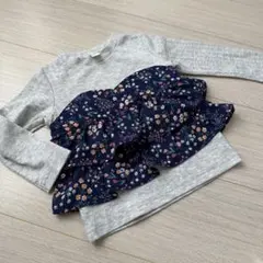 アプレレクール/90 花柄フリル　ビスチェ風トップス