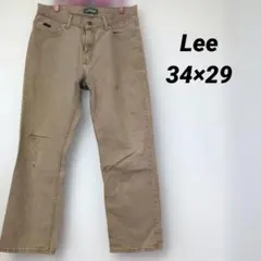 【美品】Lee/リー♡ストレートデニム☆ベージュ/34W×29L オールシーズン