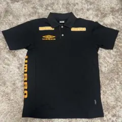 90sアンブロ　UMBRO　ブラック×オレンジ　ポロシャツ　銀タグ