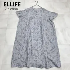 ■ ELLIFE エリフェ リネン100% フリルスリーブ オーバー ワンピースのサムネイル