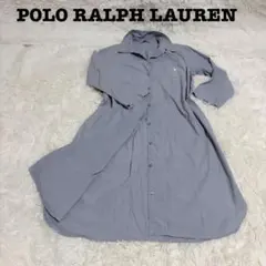 ポロラルフローレン ロングシャツワンピース ポニー ロゴ刺繍