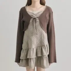 OLIVE des OLIVE ニットボレロセットワンピ ブラウン