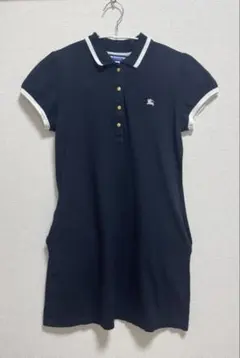バーバリー　ブルーレーベル ポロシャツワンピース　ネイビー　金ボタン　38