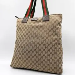 GUCCI GGキャンバス シェリーライン トートバッグ A4収納 f936