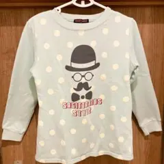 裏起毛　トップス　カットソー　キッズ　160cm ミントグリーン　ドット　冬