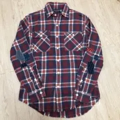 ポロラルフローレン　2023年QRタグ付き　チェックシャツ　ダメージ￼ 赤