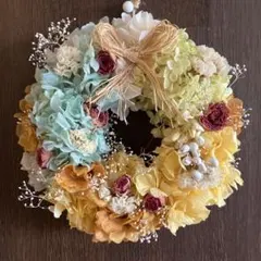 プリザーブドフラワーリース 春色　ミニ薔薇