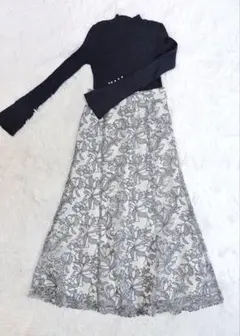 【2点セット】マーキュリーデュオ メロンチュールエンブロイダリースカート ニット