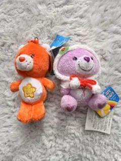 ケアベア ぬいぐるみセット オレンジと紫