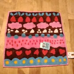 マタノアツコ　カラフルドット猫刺繍 タオルハンカチ