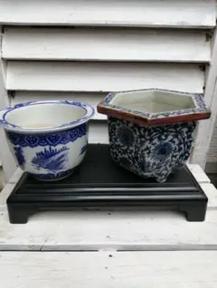 染付植木鉢セット