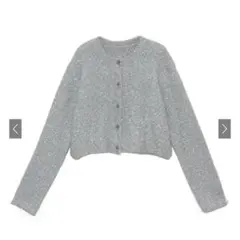 GRL ラメシャギーニットショート丈カーディガン