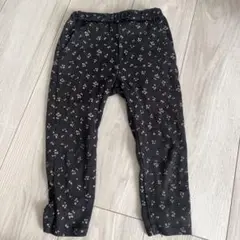 花柄ダークグレー長ズボン