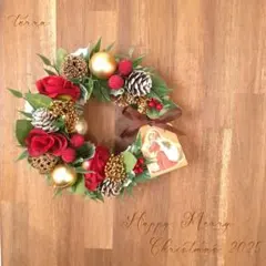 ★ミニローズの大人可愛いX'masリース★玄関リース冬リースクリスマスリース