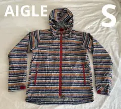 AIGLE ナイロンジャケット　マルチカラー　ブルー系