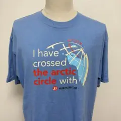 Hurtigruten 北極圏横断記念 Tシャツ 青 XXユルダボ J-85