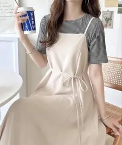 女性　キャミソールワンピース　オフホワイト
