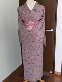 アンティークマゼンタピンクの着物にミニだらりの帯セット☆２歳から３歳 アンティークマゼンタピンクの着物にミニだらりの帯セット☆2歳