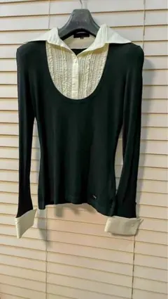 BURBERRY BLACK label シルク製 スプリングニット