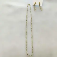 遺品整理　ネックレス イヤリング セット ゴールドカラー