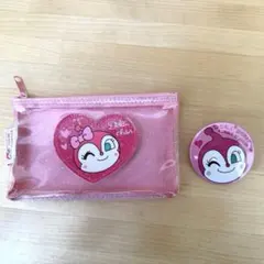 ドキンちゃん ポーチ 缶バッジ セット アンパンマンミュージアム限定
