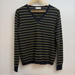 TRU TRUSSARDI STILE 長袖ニット ボーダー Vネック