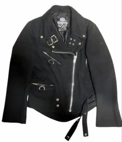 ダブルライダースジャケット メンズ 黒 コットン