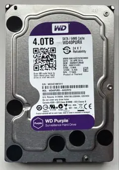 WD Purple 4TB WD40PURX 動作確認済み HDD