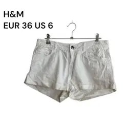 H&M ホワイトショートパンツ EUR 36 US 6