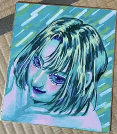 オリジナル手書きイラスト　色紙18×21 アナログ