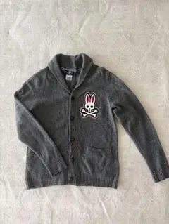 【美品】Psycho Bunny サイコバニー ニットカーディガン L グレー