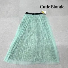 ★新品★ Cutie Blonde プリーツスカート　花柄　グリーン　Lサイズのサムネイル
