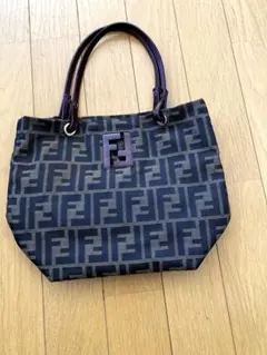 フェンディ/ミニトート バッグ/ズッカ柄/FFロゴ/レザ -/ブラウン